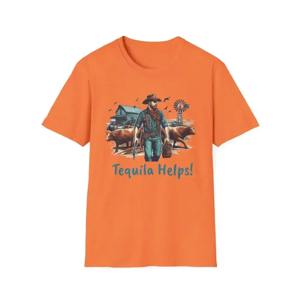 Rustic Farmer T-Shirt with Cattle, Gift for Men, Cowboy T-Shirt - The Best New Thing