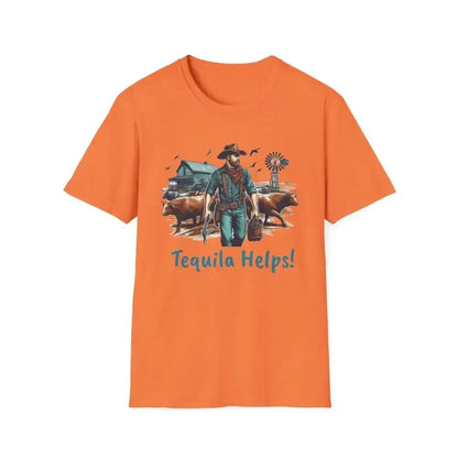 Rustic Farmer T-Shirt with Cattle, Gift for Men, Cowboy T-Shirt - The Best New Thing
