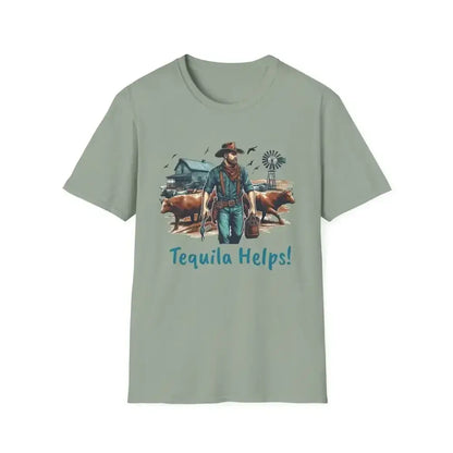 Rustic Farmer T-Shirt with Cattle, Gift for Men, Cowboy T-Shirt - The Best New Thing