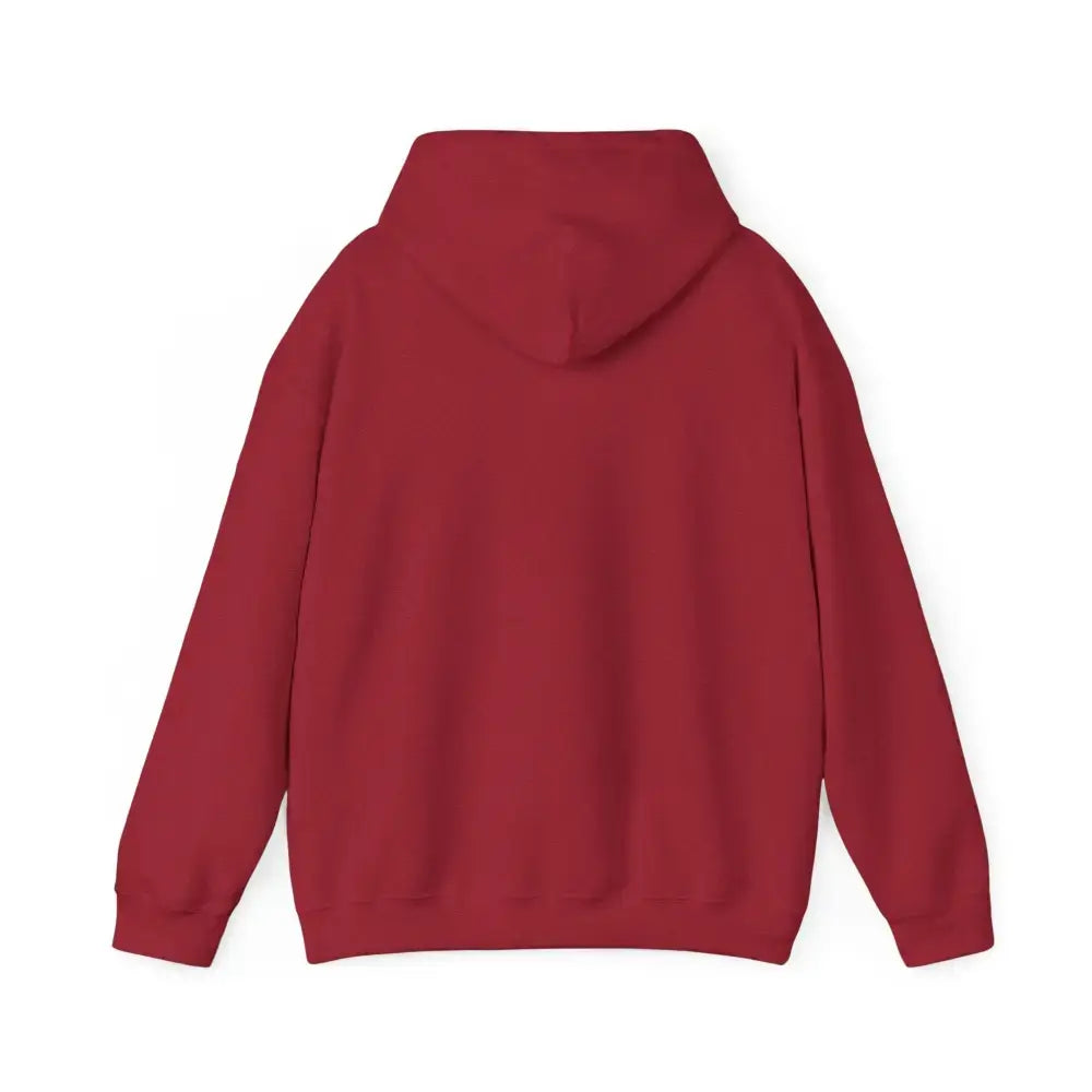 Back view of a red Party Hoodie, featuring a cozy design perfect for tailgate parties and cool farm evenings.
