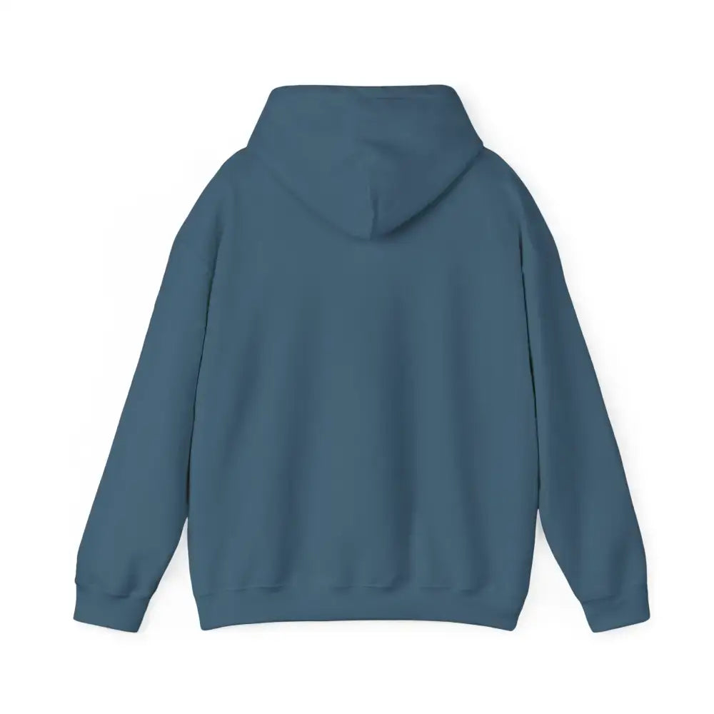 Back view of the Party Hoodie in a cool blue color, perfect for tailgate parties and farm evenings.