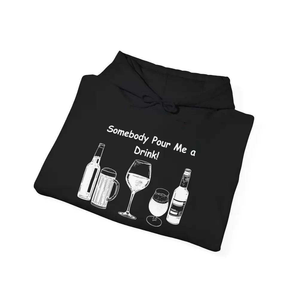 Party Hoodie featuring humorous drink graphics, perfect for fun gatherings and chill evenings.