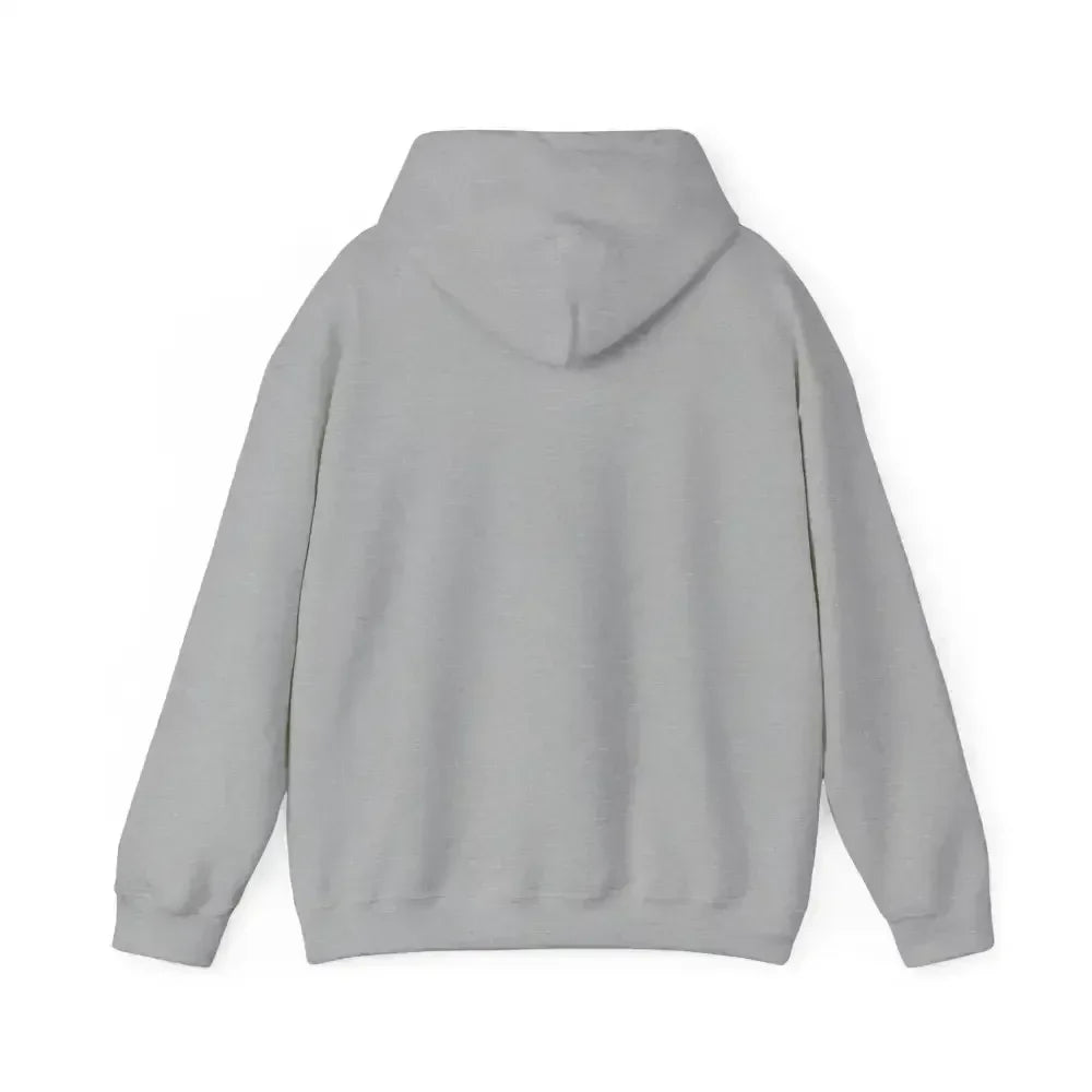 Back view of a gray Party Hoodie showcasing its cozy design and hood.