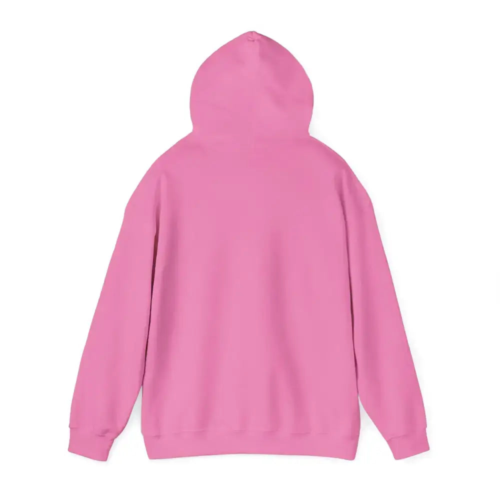 Back view of a pink Party Hoodie, perfect for cool farm evenings and fun tailgate parties.