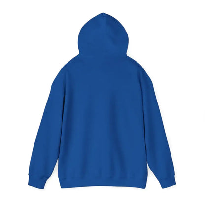 Back view of a blue Party Hoodie featuring a spacious fit and cozy design, ideal for tailgate parties and cool evenings.