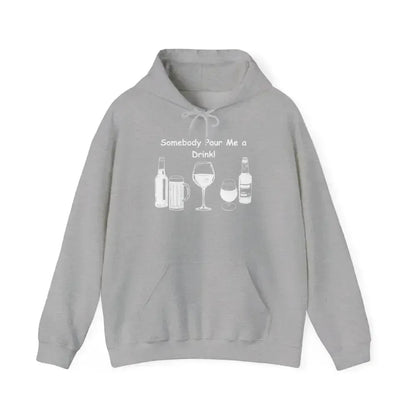 Party Hoodie featuring a humorous drink graphic and kangaroo pocket for comfort and style.