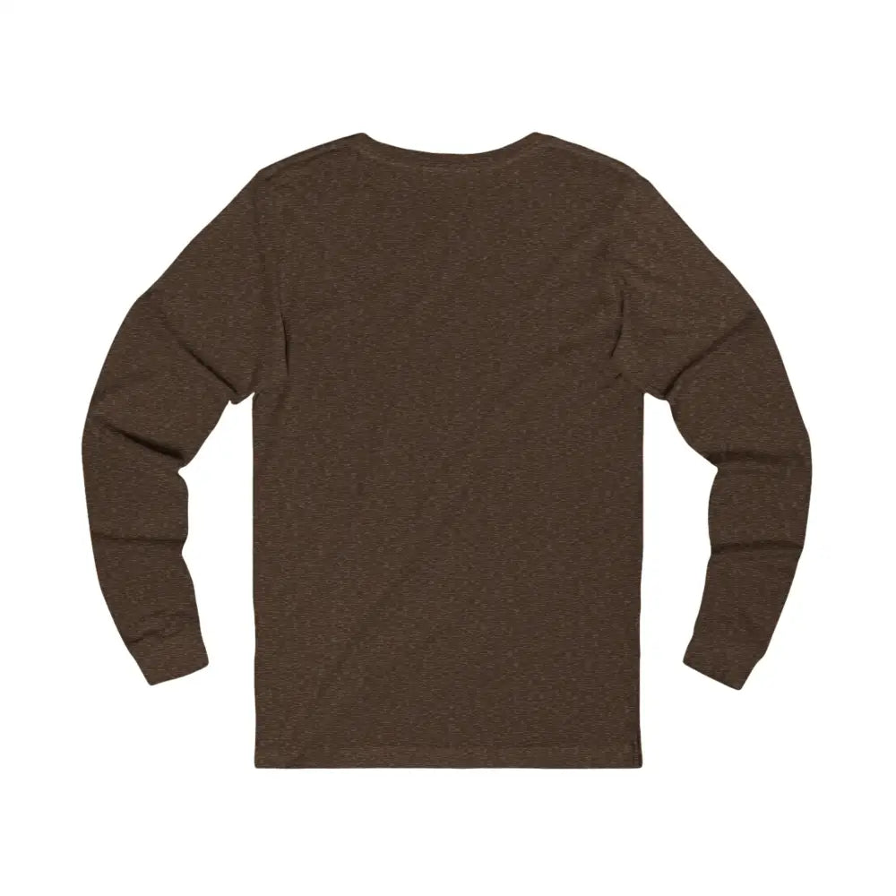 Brown jersey long sleeve unisex tee, perfect party gift with drink theme