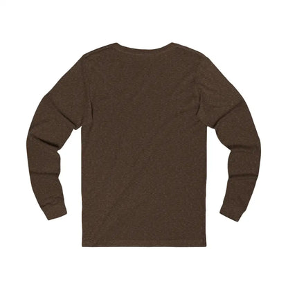 Brown jersey long sleeve unisex tee, perfect party gift with drink theme