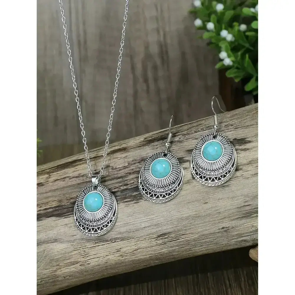 Turquoise Drop Earrings and Necklace Set, Perfect Jewelry Gift Idea - The Best New Thing