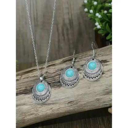 Turquoise Drop Earrings and Necklace Set, Perfect Jewelry Gift Idea - The Best New Thing