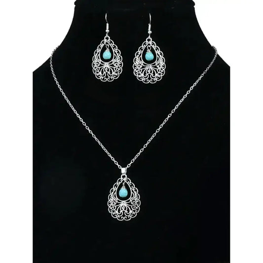 Turquoise Drop Earrings and Necklace Set, Perfect Jewelry Gift Idea - The Best New Thing