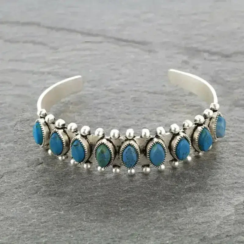 Western Turquoise Bracelet Tibet Bohemian Cuff Jewelry - The Best New Thing