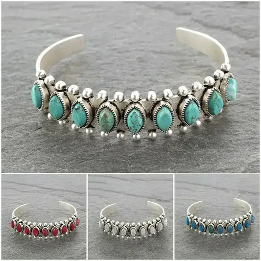Western Turquoise Bracelet Tibet Bohemian Cuff Jewelry - The Best New Thing