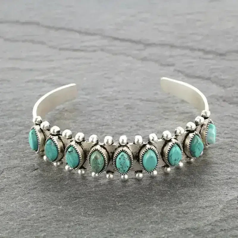 Western Turquoise Bracelet Tibet Bohemian Cuff Jewelry - The Best New Thing
