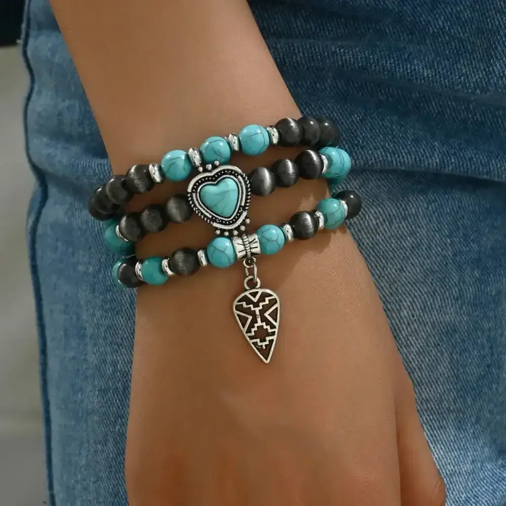 Western Fashion Country Charm Bangle Bracelets Country Style Jewelry - 3pcs - Jewelry