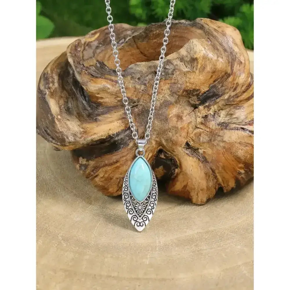 Western Turquoise Necklace Earring Set, Vintage Dangle Earrings - The Best New Thing