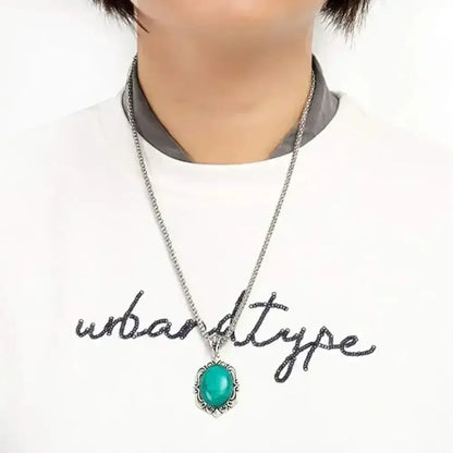 Western Vintage Turquoise Bracelet Necklace Earrings Set, 3pcs Set - The Best New Thing