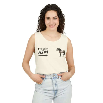 Woman Horse Lovers Summer Tank Top. Summer T-Shirt I’m with Him Women’s Shirt - Tank Top