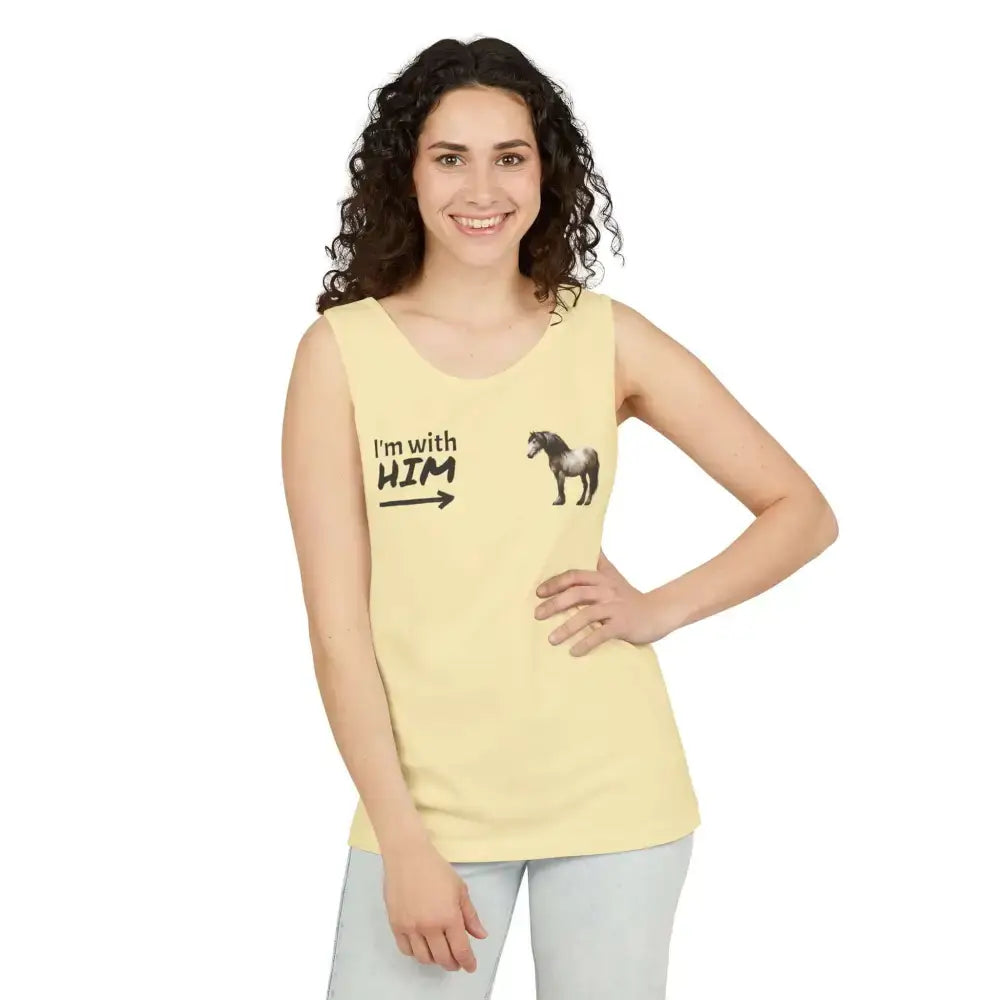 Woman Horse Lovers Summer Tank Top. Summer T-Shirt I’m with Him Women’s Shirt - Tank Top