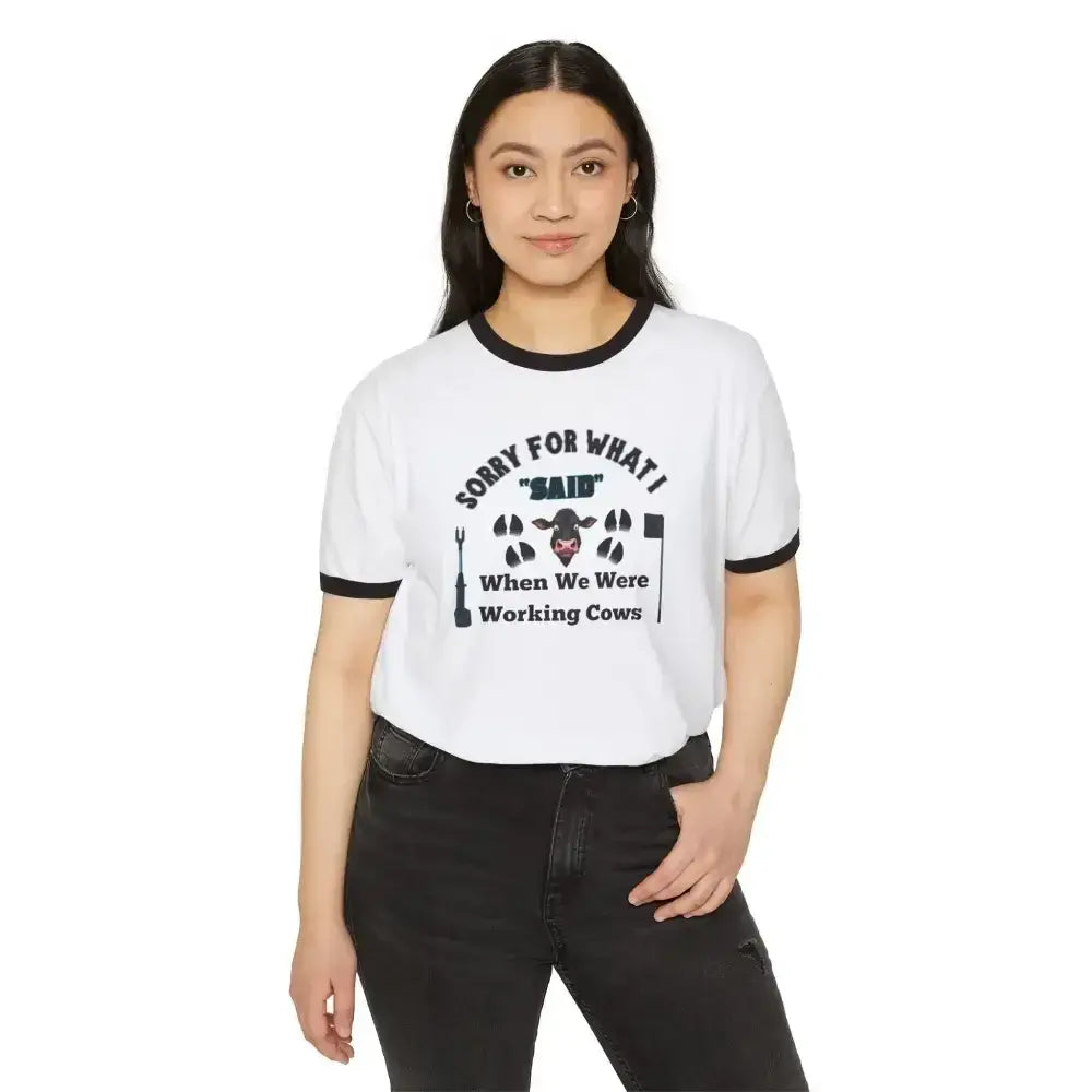 Working Cow's Funny T-Shirt, Apology Humor Tee, Farmer Apparel - The Best New Thing