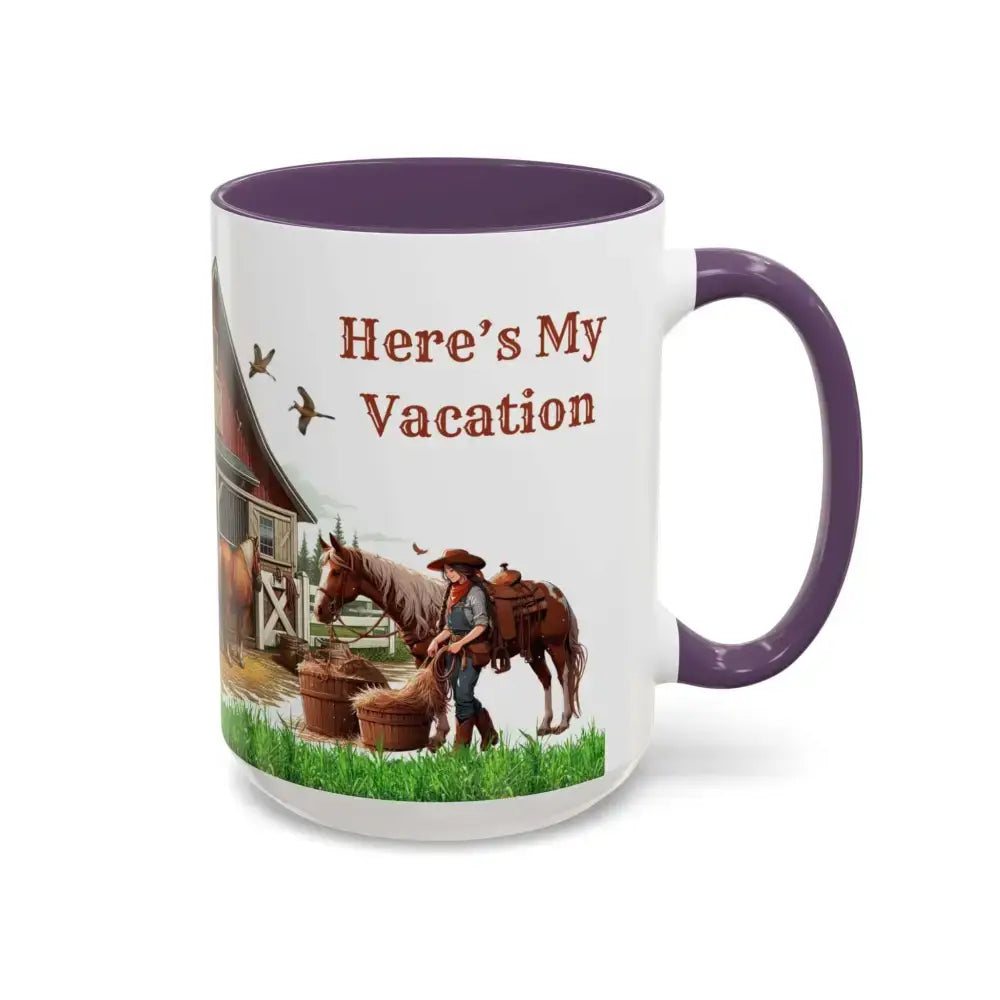 Working Rancher and Cowgirl No Vacation Coffee Mug - Mug