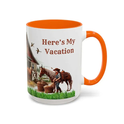 Working Rancher and Cowgirl No Vacation Coffee Mug - Mug