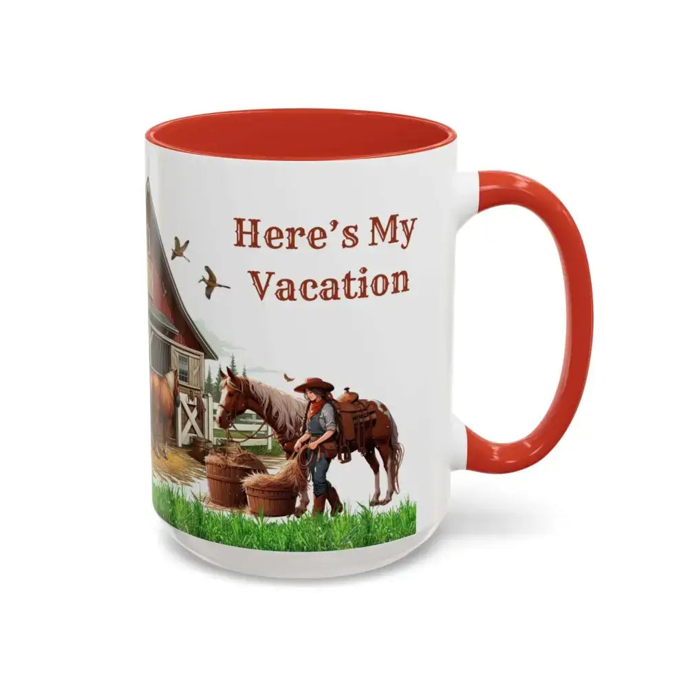 Working Rancher and Cowgirl No Vacation Coffee Mug - Mug