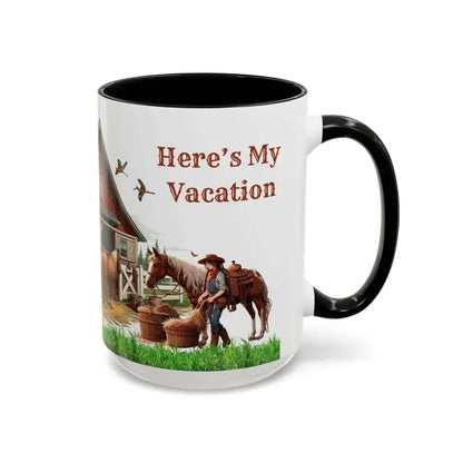 Working Rancher and Cowgirl No Vacation Coffee Mug - Mug