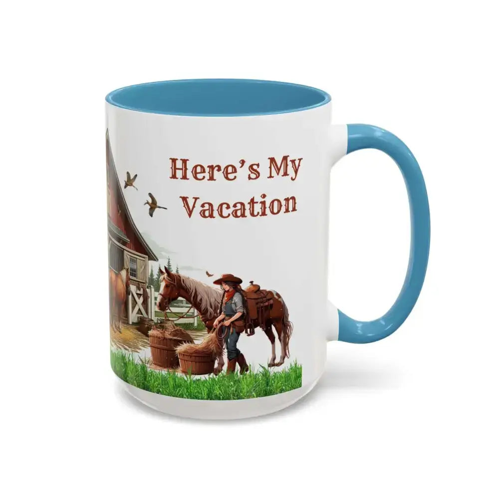Working Rancher and Cowgirl No Vacation Coffee Mug - Mug