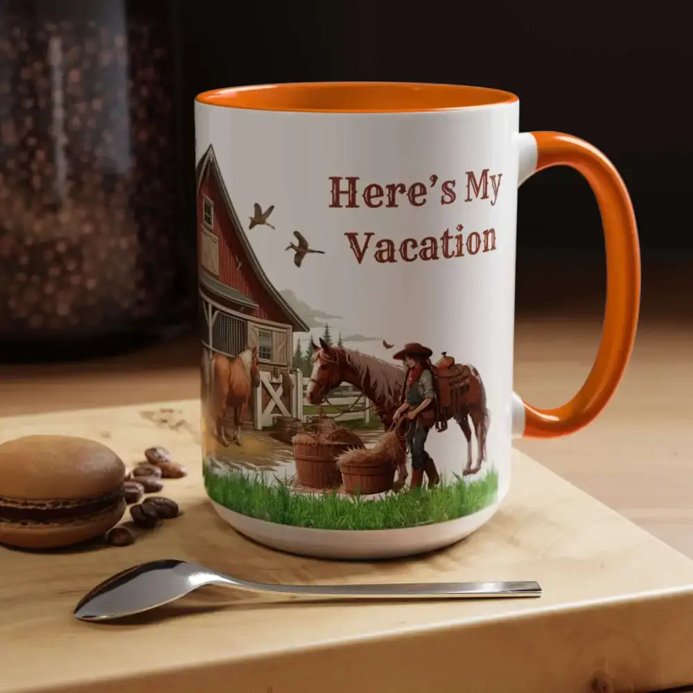 Working Rancher and Cowgirl No Vacation Coffee Mug - Mug