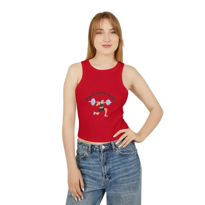 Workout Barbell Fitness Tank Top Women’s Micro Rib Racer Tank Top Workout Fitness Top - Tank Top