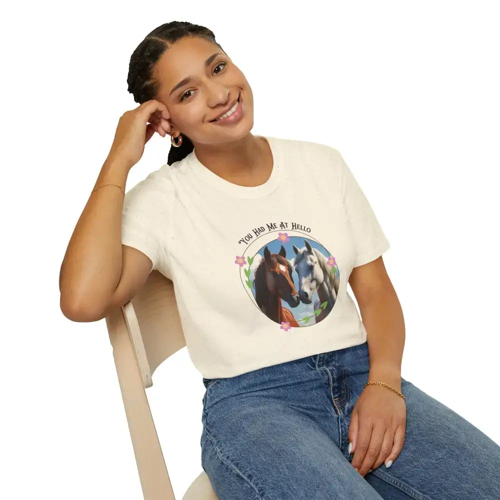 You Had Me at Hello Tee Equestrian T-Shirt Horse Lover Gift - T-Shirt