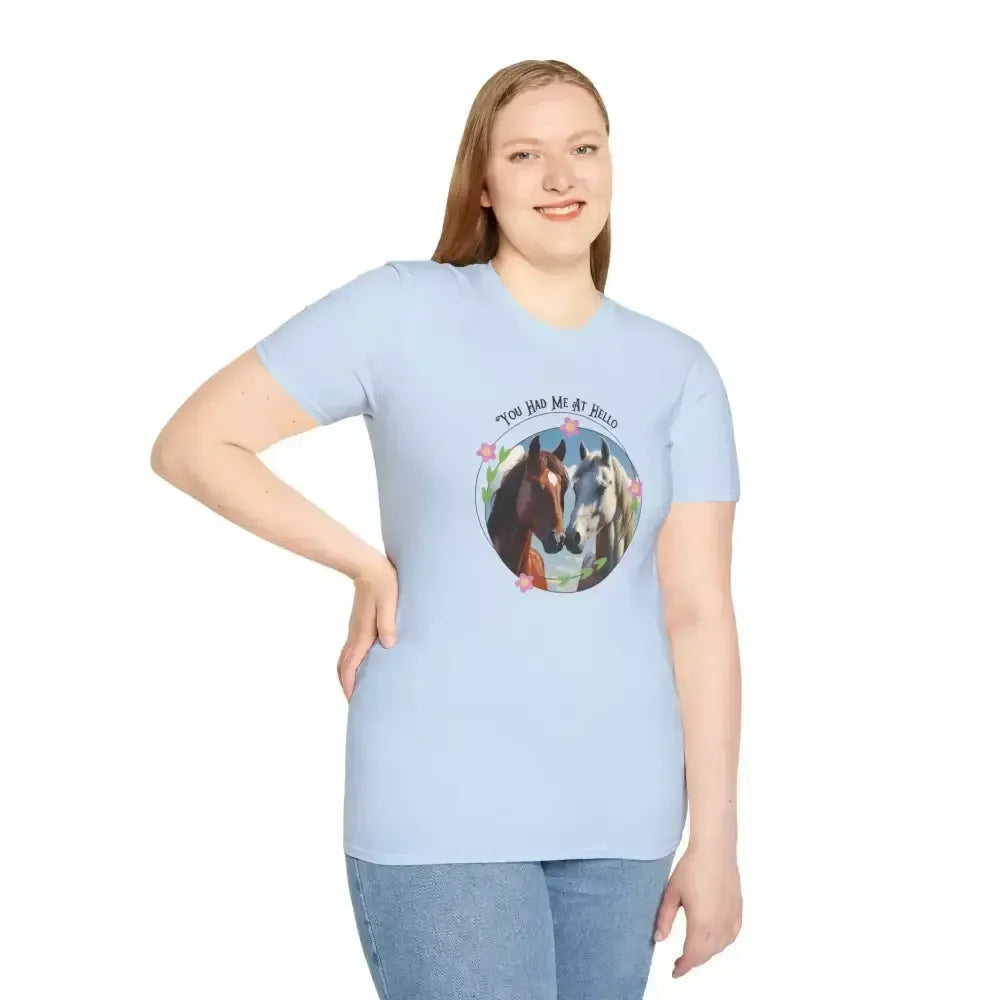 Equestrian T-Shirt, You Had Me at Hello Tee, Horse Lover Gift - The Best New Thing