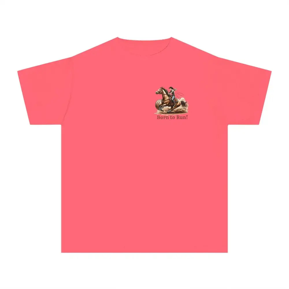 Youth Barrel Racing Tee Female Youth Barrel Racer T-Shirt - Watermelon / XS - Kids clothes